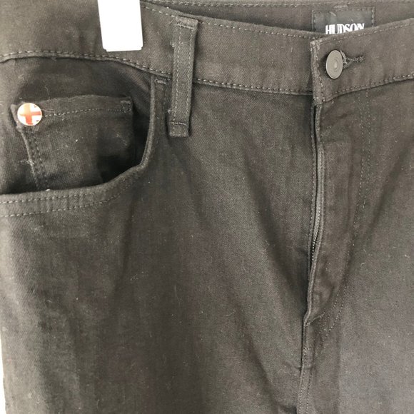 NWT HUDSON JEANS Noa Black Mid Rise Straight Leg Crop Jeans SZ 30 = US 10 - Picture 4 of 8